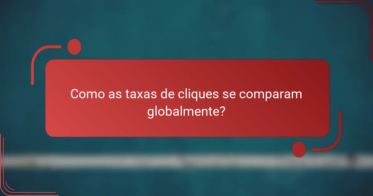 Como as taxas de cliques se comparam globalmente?